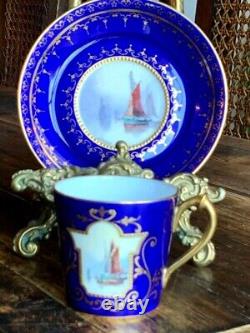 Superb Rare Royal Crown Derby Coffee Can and Saucer signed W Dean