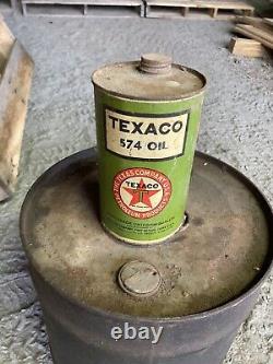 Texaco Antique Oil Can Rare 1920s Great Graphics Great Condition