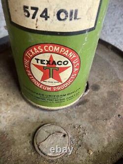 Texaco Antique Oil Can Rare 1920s Great Graphics Great Condition