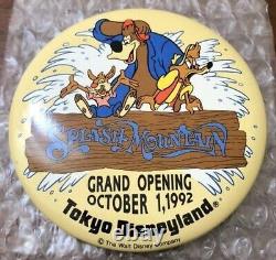 Tokyo Disneyland Splash Mountain Grand Opening Can Badge Rare 1992 Novelty JAPAN