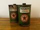 Two Rare 1930s Antique Collectible Texaco Green Oil Cans