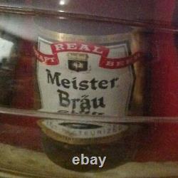 ULTRA RARE Vintage Meister Brau Draft Beer Bottles Cans Bar Pub Tavern Sign HTF