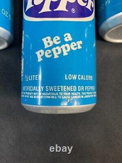 Ultra Rare 8 Pack Test Market Blue Sugar Free Dr. Pepper Cans with Resealable Lid