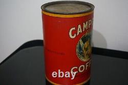 Very RARE Antique Camp Fire Coffee Tin Can, Blue Ribbon, San Francisco, CA