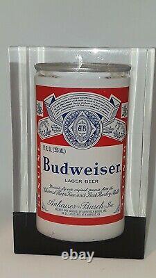 Very Rare Budweiser Beer Can Anheuser Busch 1977 Rare vintage Award Lucite