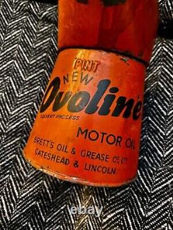 Very Rare Ovoline Brett's Oil Garage Forecourt Oil Can Gatehead and Lincoln