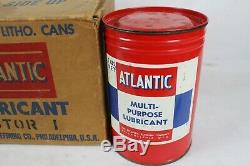 Very Rare Vintage Atlantic Cardboard Advertising Box 5 Pound Litho. Can Lot Oil