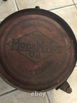 Very Rare Vintage MONA MOTOR OIL 5 Gallon ROCKER CAN - 1920's - gas sign