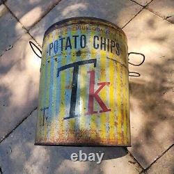 Very Rare Vintage Potato Chip Can T. K. Foods. Orlando Florida