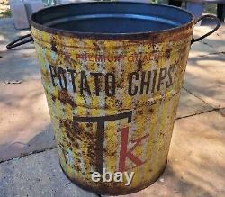 Very Rare Vintage Potato Chip Can T. K. Foods. Orlando Florida