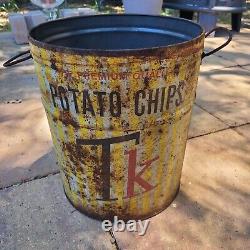 Very Rare Vintage Potato Chip Can T. K. Foods. Orlando Florida