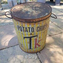 Very Rare Vintage Potato Chip Can T. K. Foods. Orlando Florida