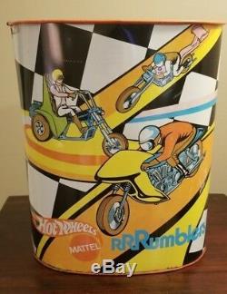Vintage 1971 Hot Wheels Rumblers Motorcycle Trash Waste Can Mattel Rare