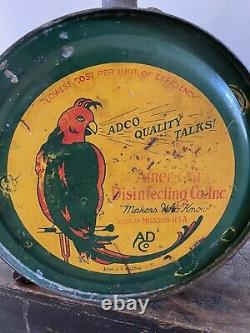 Vintage ADCO Polly Parrot Rocker Oil 5 Gallon Can Rare Orig Sedalia Missouri USA