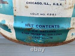 Vintage AMERICAN Outboard Motor Oil Metal Can 5 Gal. Great Graphics RARE