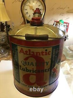 Vintage ARCO Atlantic 5 gal Lubricant Oil gas Can pre Sunoco Philadelphia Rare