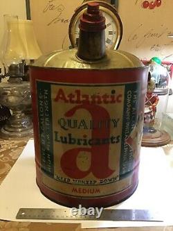 Vintage ARCO Atlantic 5 gal Lubricant Oil gas Can pre Sunoco Philadelphia Rare