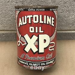 Vintage AUTOLINE XP Motor Oil quart can Robinson Oil Co No Top RARE (a)