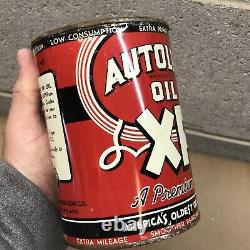 Vintage AUTOLINE XP Motor Oil quart can Robinson Oil Co No Top RARE (a)