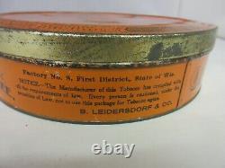 Vintage Advertising Empty Rare Old Abe Pie Pan Style Tobacco Tin Can 853-e