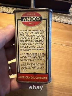 Vintage Amoco American Oil Co. 3 Oz Lead Top Home 1,000 Uses Tin Oil Can Rare