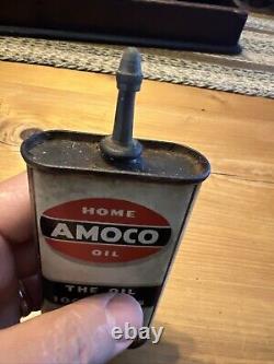 Vintage Amoco American Oil Co. 3 Oz Lead Top Home 1,000 Uses Tin Oil Can Rare