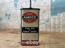 Vintage Amoco American Oil Co. 3 Oz Led Top Home 1,000 Uses Tin Oil Can Rare
