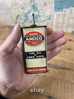 Vintage Amoco American Oil Co. 3 Oz Led Top Home 1,000 Uses Tin Oil Can Rare