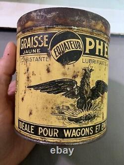 Vintage Antique Original RARE Litho Graphic Phenix Wagon Grease Oil Can