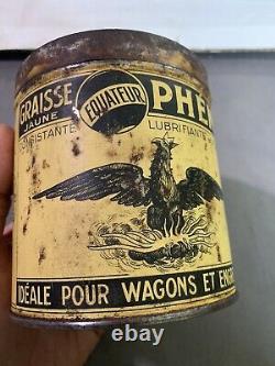 Vintage Antique Original RARE Litho Graphic Phenix Wagon Grease Oil Can