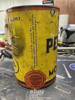 Vintage Antique Pennzoil 5 Quart Motor Oil Can United Airlines Advertising Rare