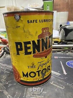 Vintage Antique Pennzoil 5 Quart Motor Oil Can United Airlines Advertising Rare