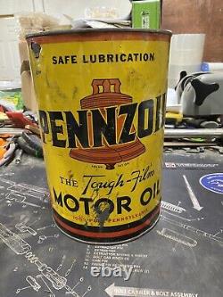 Vintage Antique Pennzoil 5 Quart Motor Oil Can United Airlines Advertising Rare