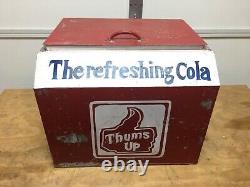 Vintage Antique Thums Up The Refreshing Cola Metal Ice Chest Cooler Display Rare
