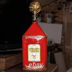 Vintage Antique Velvene Red Oil Can Lamp Very Rare Upcycled Man Cave Garage