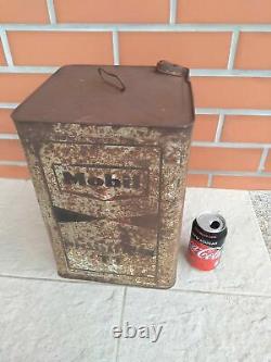 Vintage Big Mobil Oil Tin Can 5 U. S. GALLON 19 liters advertising jerrycan rare