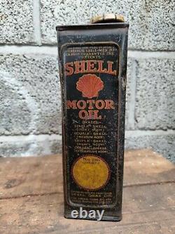 Vintage Black Shell Motor Oil 1 Gallon Can / Tin Rare Garage Automobilia Rare