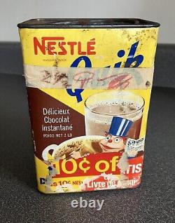 Vintage Canadian 1970's Nestle's QUIK Tin Canister Can Rare 1960's Book of Magic