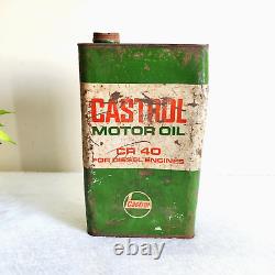 Vintage Castrol Motor Oil CR 40 For Diesel Engine Advertising Tin Can Rare T614