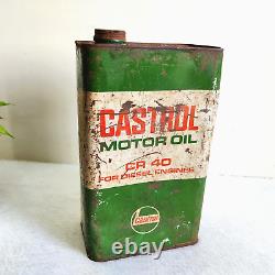 Vintage Castrol Motor Oil CR 40 For Diesel Engine Advertising Tin Can Rare T614