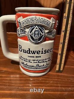 Vintage Ceramarte Budweiser Beer Can Stein CS18 Rare