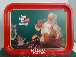 Vintage Coca Cola Santa Can't Beat The Feeling! Tray RARE FIND MINT CONDITION