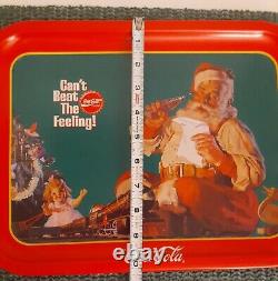 Vintage Coca Cola Santa Can't Beat The Feeling! Tray RARE FIND MINT CONDITION