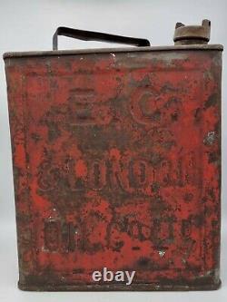 Vintage E. C. & London Oil Co 2 Gallon Petrol Can Motor Spirit Original Rare