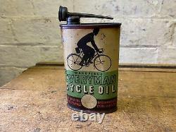 Vintage Everyman Cycle Oil Can Oil Tin Oil Jug Barn Find Rare Castrol Wakefield