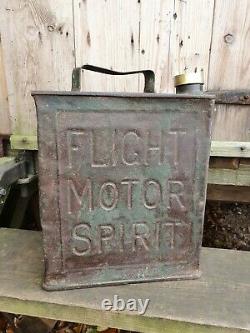 Vintage Flight Motor Spirit Rare 2 Gallon Petrol Can Automobilia Collectable Oil