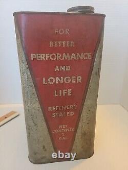 Vintage LIFE Motor Oil can rare 2 gallon oil can 4 sided advertising