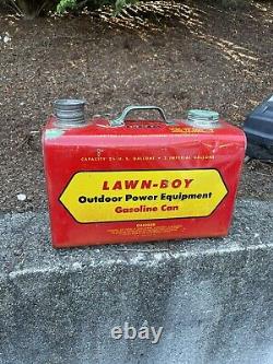 Vintage Lawn Boy Metal Gas Can 2.5 Gallon Rare