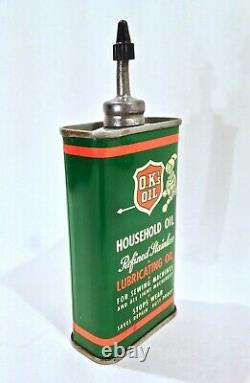 Vintage Lead Top O. K.'s Household Handy Oiler Advertising Oil Can Rare & NICE
