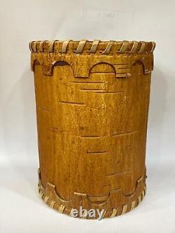 Vintage Leather Can Cylinder Ussr Rare Decorative Collectibles Handmade 5x3